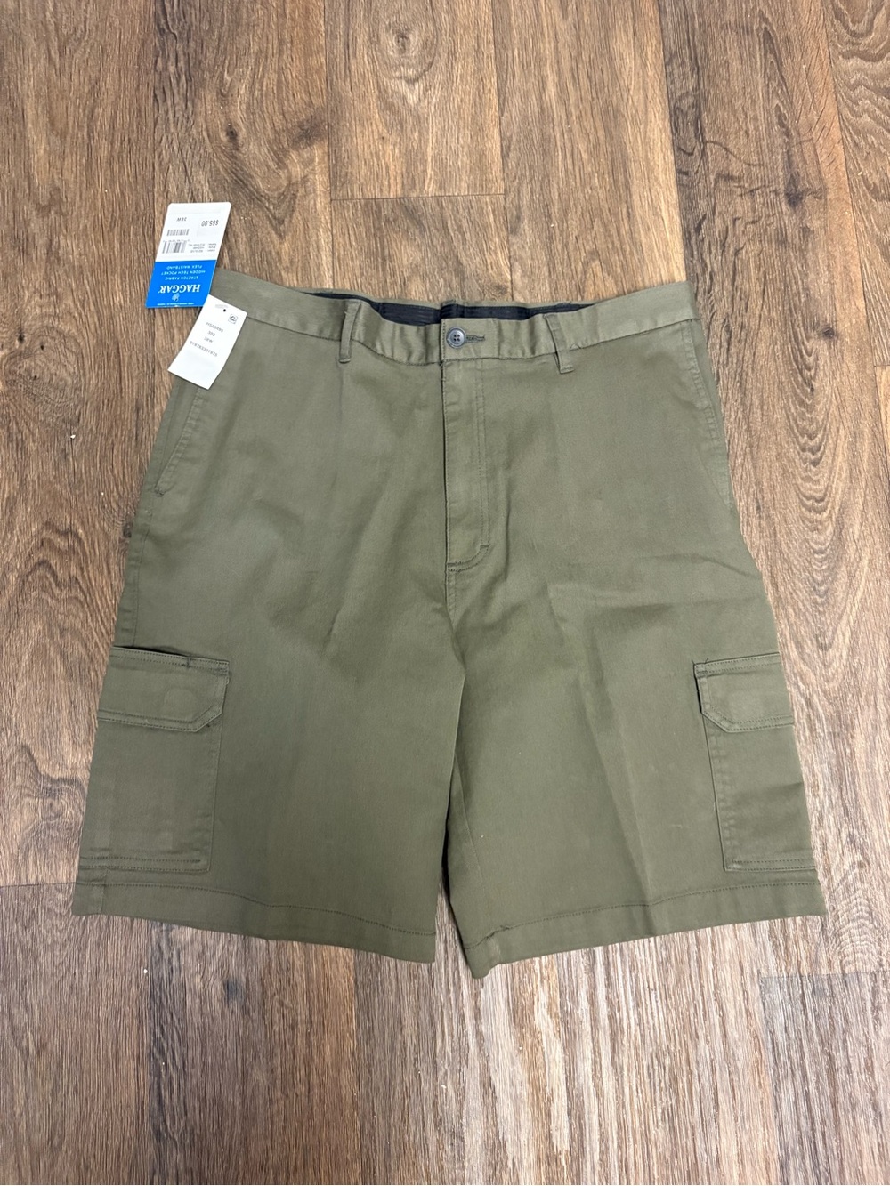 Haggar Men's Olive Green Cargo Shorts Size 38 NWT